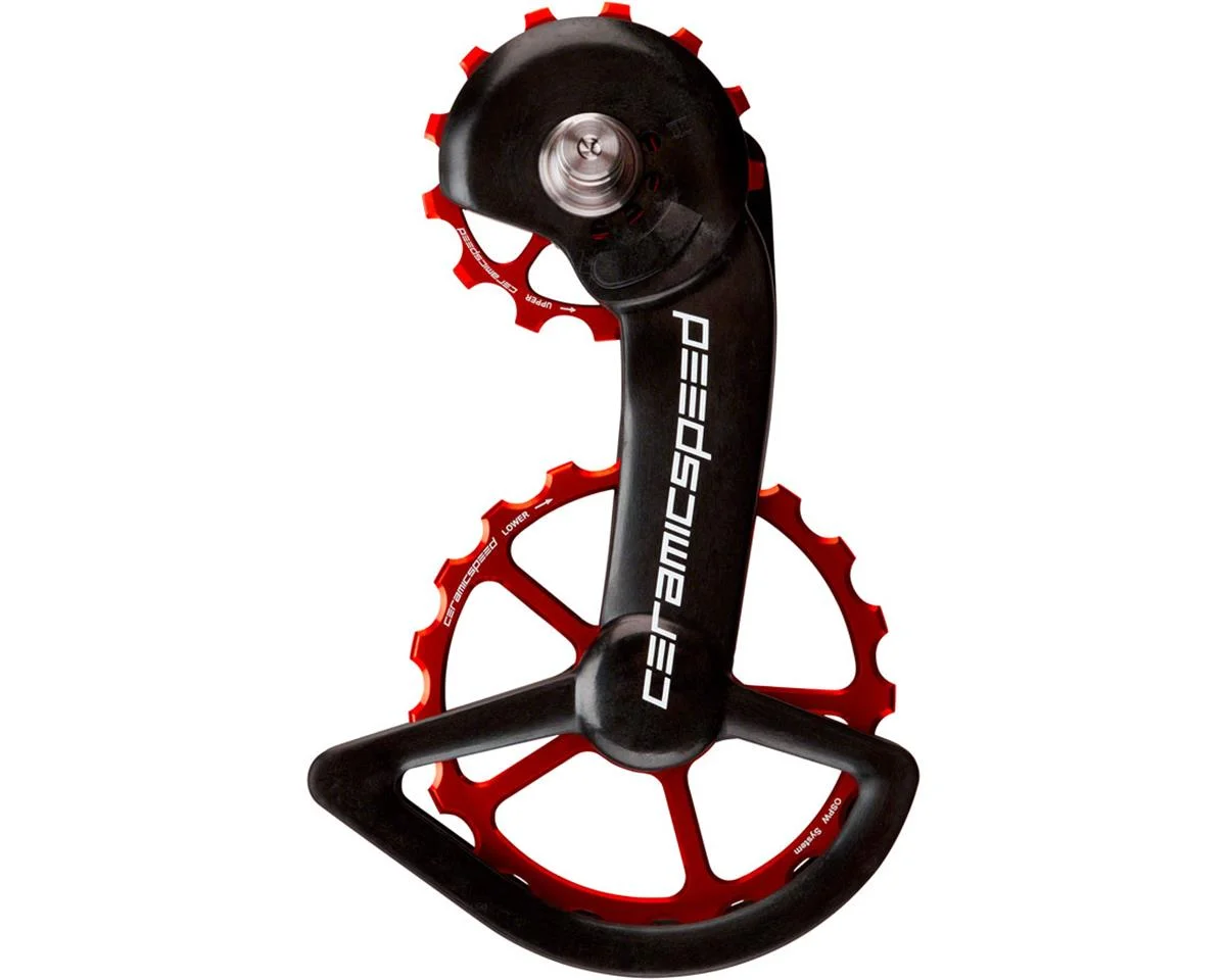 CeramicSpeed Oversized Pulley Wheel System (Black/Red) (Shimano 9100/8000) (Coated Ceramic Bearings)
